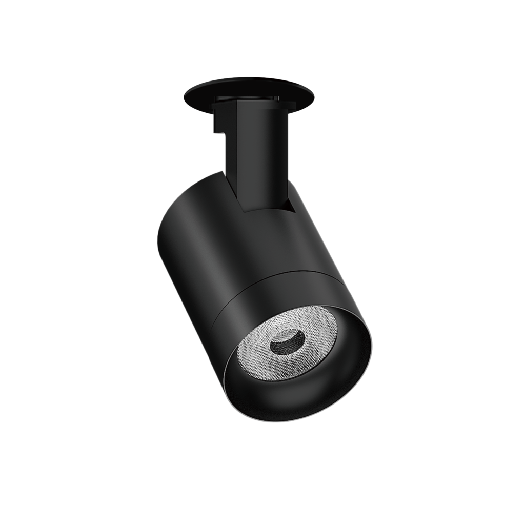 Close-up of a black studio microphone against a black background.
