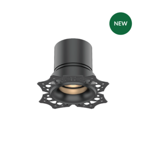 Silver camera lens mounted on a perforated base, with a green NEW badge in the upper-right corner.