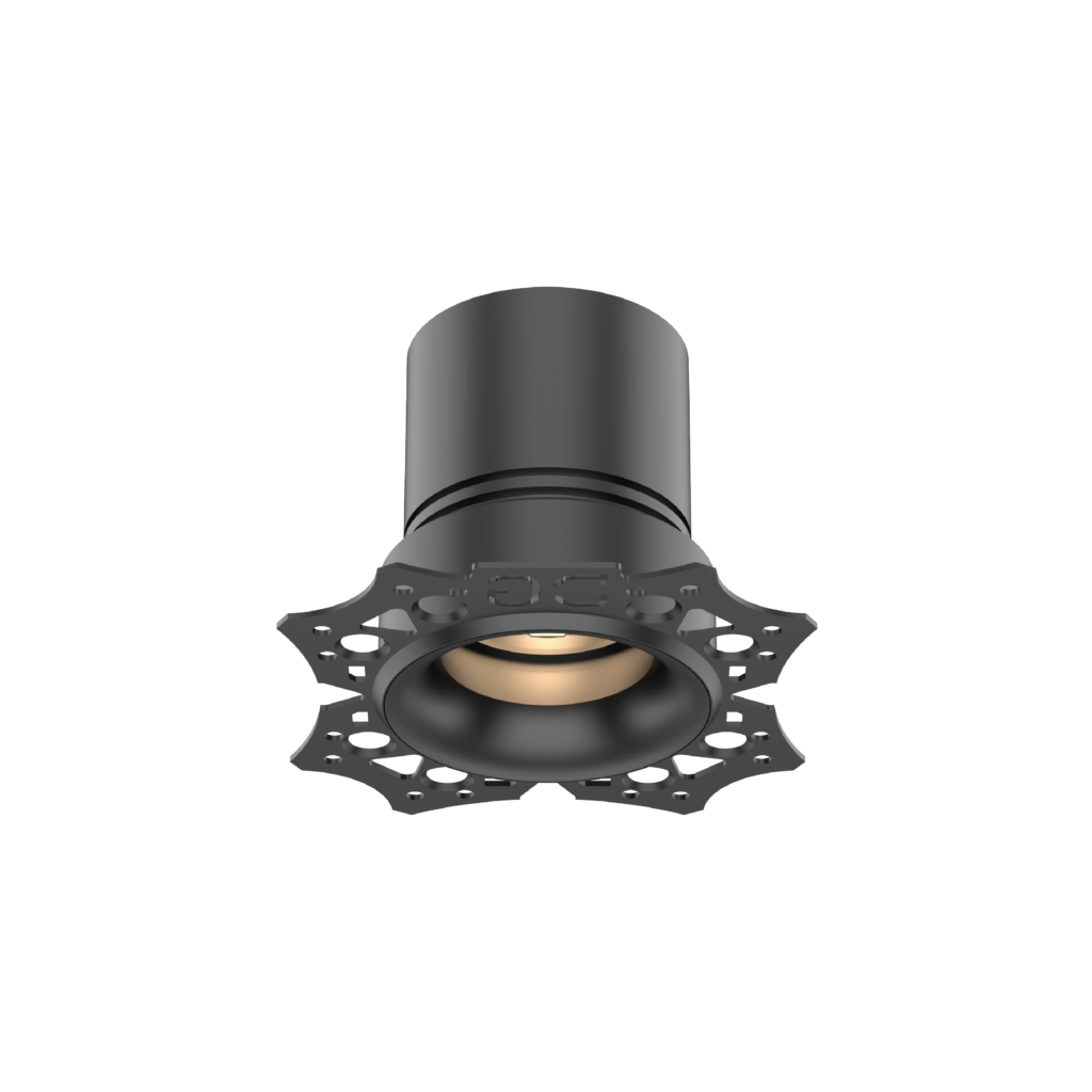 Close-up of a glossy dark gray cylindrical pipe with a rounded top against a black background.