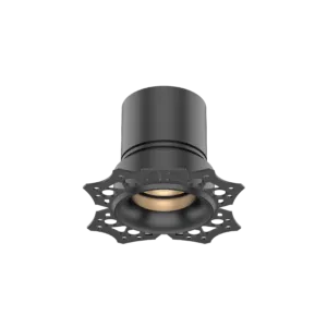 Close-up of a glossy dark gray cylindrical pipe with a rounded top against a black background.