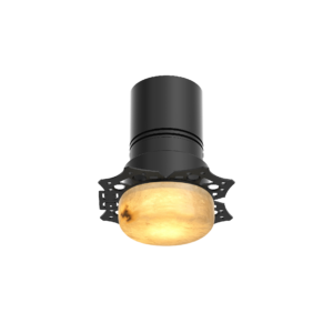 Rocket engine nozzle and cylindrical section with an orange-hot glow at the base against a black background.